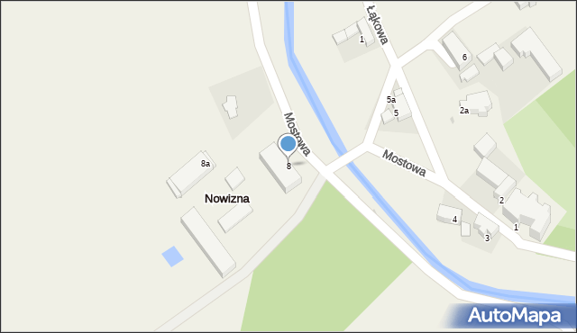 Nowizna, Mostowa, 8, mapa Nowizna