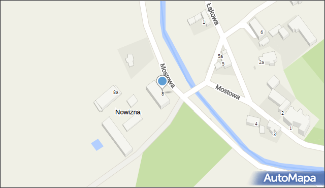 Nowizna, Mostowa, 8, mapa Nowizna