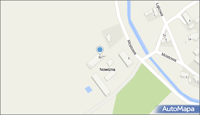 Nowizna, Mostowa, 8a, mapa Nowizna