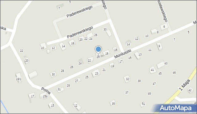 Nowogrodziec, Moniuszki Stanisława, 20, mapa Nowogrodziec