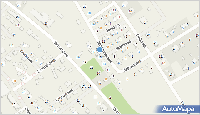 Nowy Dębiec, Modrzewiowa, 15, mapa Nowy Dębiec