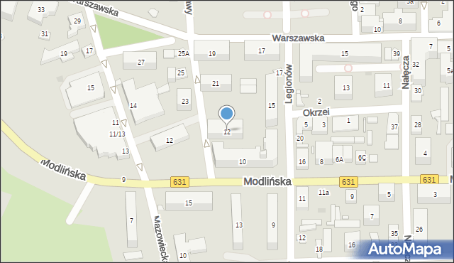 Nowy Dwór Mazowiecki, Modlińska, 12, mapa Nowy Dwór Mazowiecki