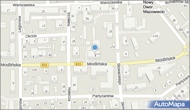 Nowy Dwór Mazowiecki, Modlińska, 2, mapa Nowy Dwór Mazowiecki