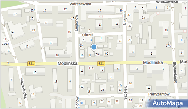 Nowy Dwór Mazowiecki, Modlińska, 8A, mapa Nowy Dwór Mazowiecki