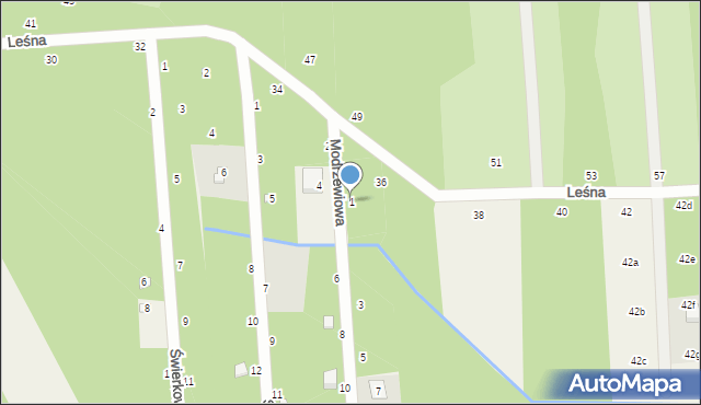 Nowy Prażmów, Modrzewiowa, 1, mapa Nowy Prażmów