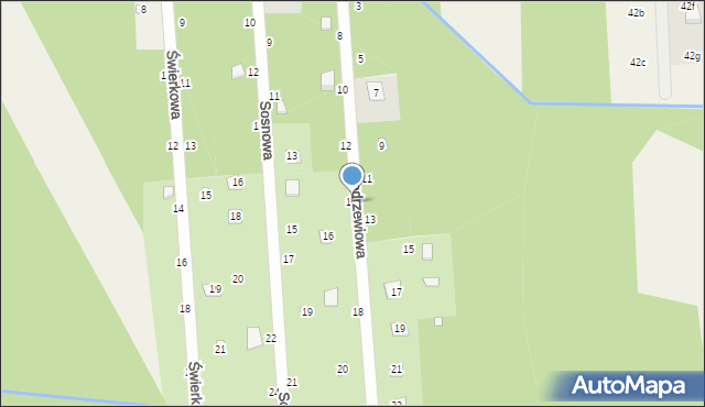 Nowy Prażmów, Modrzewiowa, 14, mapa Nowy Prażmów