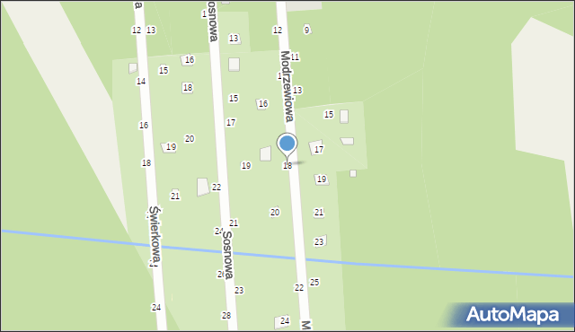 Nowy Prażmów, Modrzewiowa, 18, mapa Nowy Prażmów