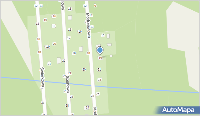 Nowy Prażmów, Modrzewiowa, 19, mapa Nowy Prażmów