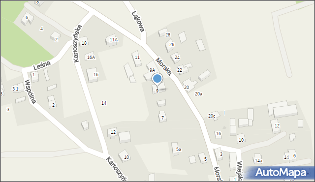 Odargowo, Morska, 9, mapa Odargowo