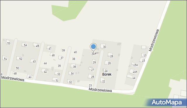 Oksa, Modrzewiowa, 31A, mapa Oksa