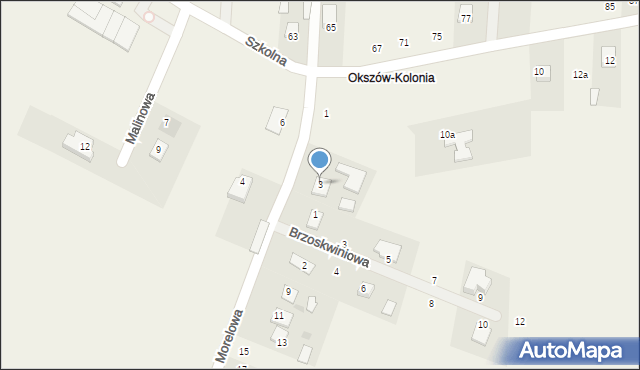 Okszów, Morelowa, 3, mapa Okszów