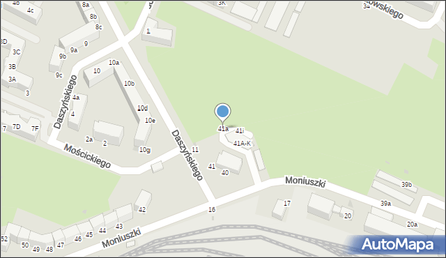 Oleśnica, Moniuszki Stanisława, 41a, mapa Oleśnica