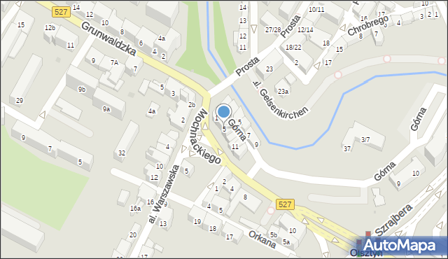 Olsztyn, Mochnackiego Maurycego, 5, mapa Olsztyna