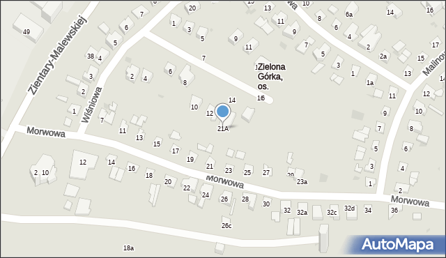 Olsztyn, Morwowa, 21A, mapa Olsztyna