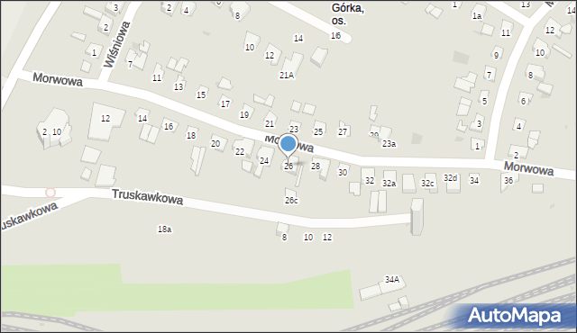 Olsztyn, Morwowa, 26, mapa Olsztyna