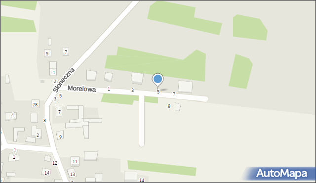 Olsztyn, Morelowa, 5, mapa Olsztyna