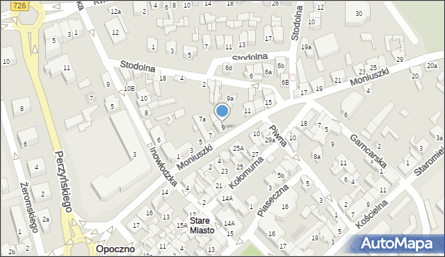 Opoczno, Moniuszki Stanisława, 9, mapa Opoczno