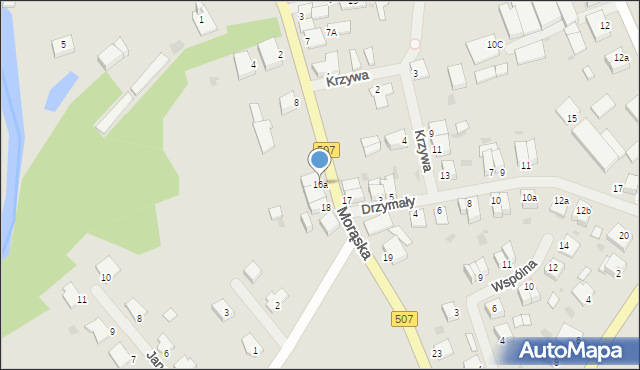 Orneta, Morąska, 16a, mapa Orneta