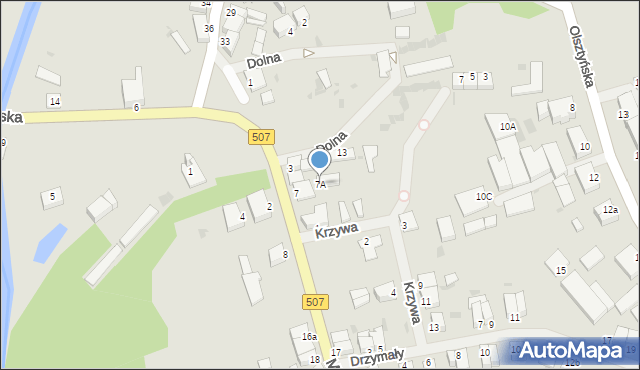 Orneta, Morąska, 7A, mapa Orneta