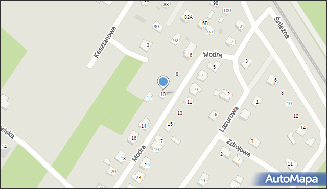 Ostrów Mazowiecka, Modra, 10, mapa Ostrów Mazowiecka