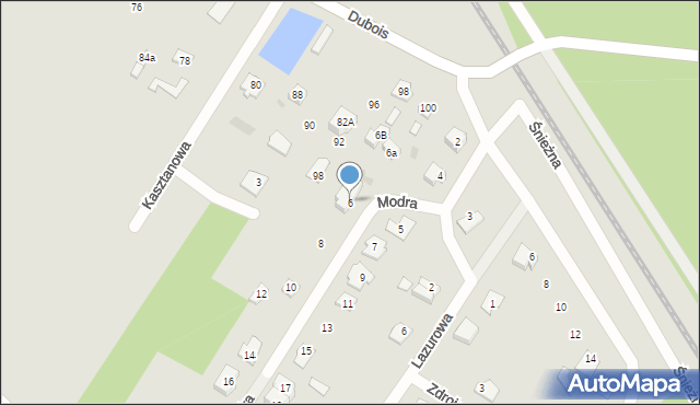 Ostrów Mazowiecka, Modra, 6C, mapa Ostrów Mazowiecka
