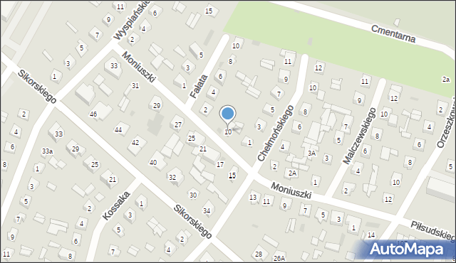 Ostrów Mazowiecka, Moniuszki Stanisława, 10, mapa Ostrów Mazowiecka