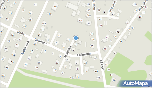 Ostrów Mazowiecka, Morcinka Gustawa, 1, mapa Ostrów Mazowiecka