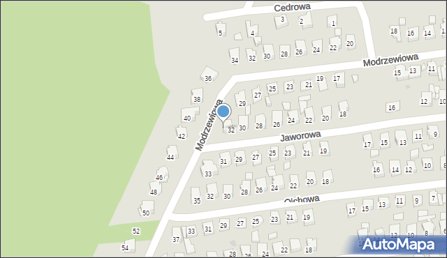 Ostrowiec Świętokrzyski, Modrzewiowa, 31, mapa Ostrowiec Świętokrzyski