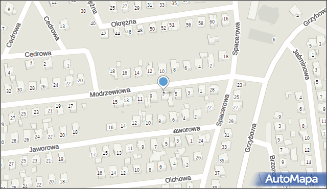 Ostrowiec Świętokrzyski, Modrzewiowa, 7, mapa Ostrowiec Świętokrzyski