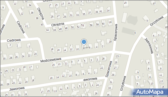 Ostrowiec Świętokrzyski, Modrzewiowa, 8, mapa Ostrowiec Świętokrzyski