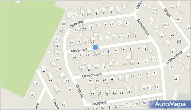 Ostrowiec Świętokrzyski, Morwowa, 13, mapa Ostrowiec Świętokrzyski