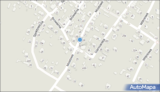 Ostrowiec Świętokrzyski, Mostowa, 21, mapa Ostrowiec Świętokrzyski