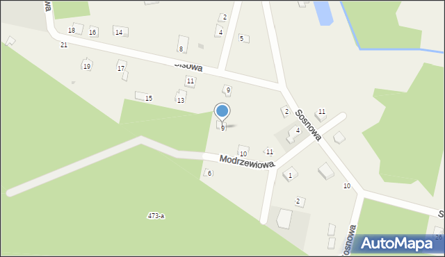 Owczegłowy, Modrzewiowa, 9, mapa Owczegłowy