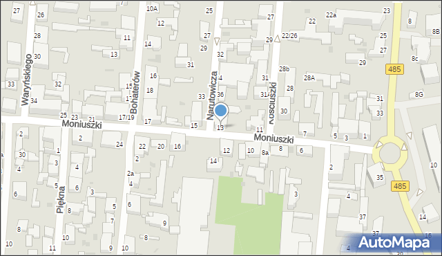 Pabianice, Moniuszki Stanisława, 13, mapa Pabianic