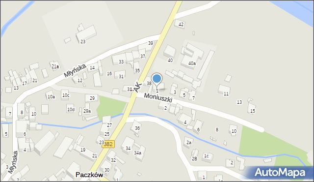 Paczków, Moniuszki Stanisława, 1, mapa Paczków