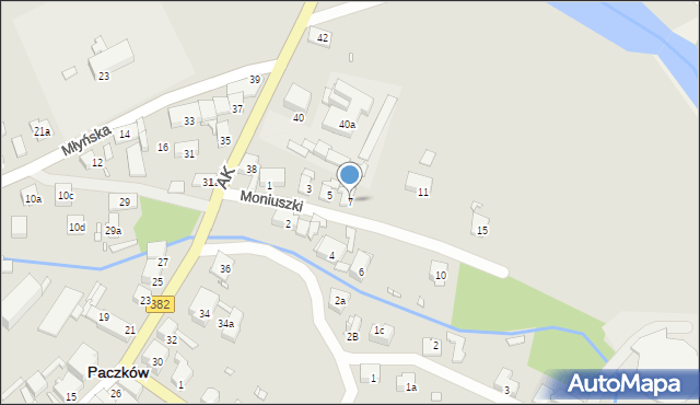 Paczków, Moniuszki Stanisława, 7, mapa Paczków