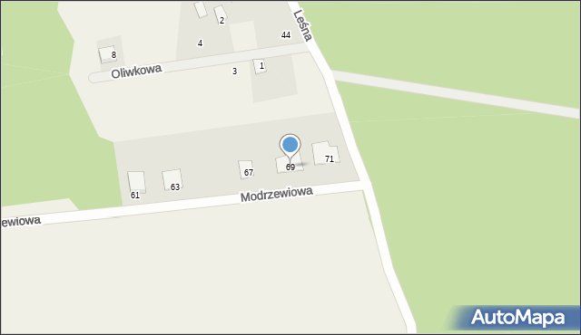 Pawłówek, Modrzewiowa, 69, mapa Pawłówek