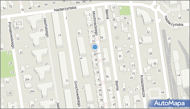 Piaseczno, Mochnackiego Maurycego, 24, mapa Piaseczno