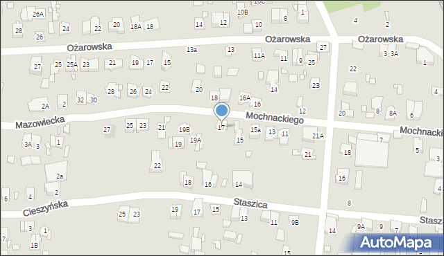 Piastów, Mochnackiego Maurycego, 17, mapa Piastów