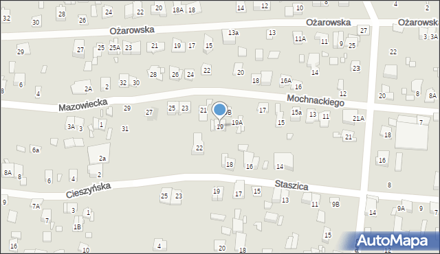 Piastów, Mochnackiego Maurycego, 19, mapa Piastów