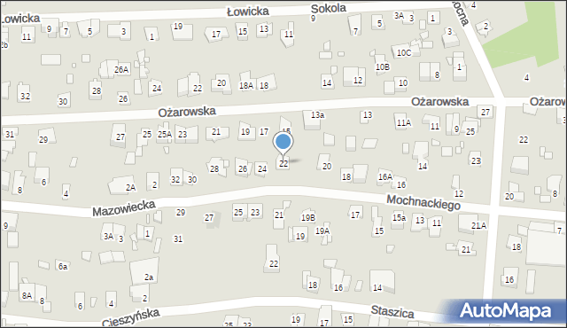 Piastów, Mochnackiego Maurycego, 22, mapa Piastów