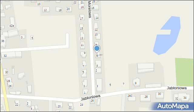 Pierwoszyno, Morelowa, 6, mapa Pierwoszyno