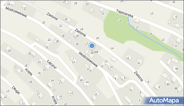 Pietrzykowice, Modrzewiowa, 14, mapa Pietrzykowice