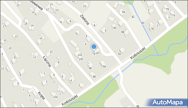 Pietrzykowice, Modrzewiowa, 2, mapa Pietrzykowice