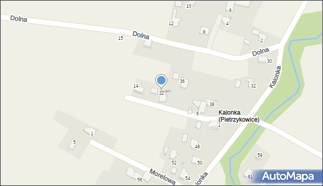 Pietrzykowice, Mostowa, 12, mapa Pietrzykowice