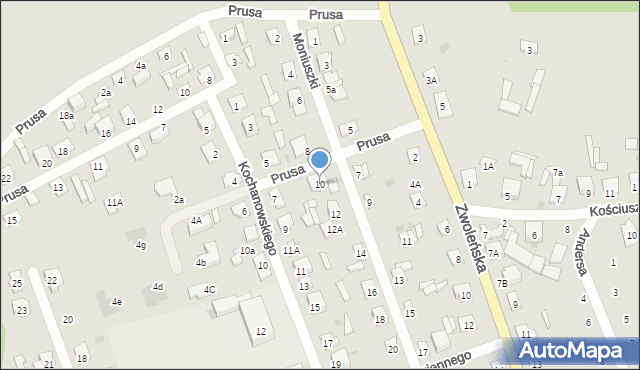 Pionki, Moniuszki Stanisława, 10, mapa Pionki