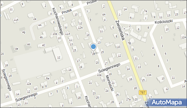 Pionki, Moniuszki Stanisława, 18, mapa Pionki