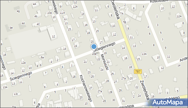 Pionki, Moniuszki Stanisława, 22a, mapa Pionki