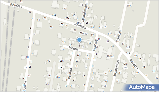 Piotrków Trybunalski, Modra, 6, mapa Piotrków Trybunalski