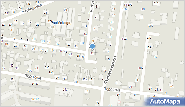Piotrków Trybunalski, Moniuszki Stanisława, 11, mapa Piotrków Trybunalski